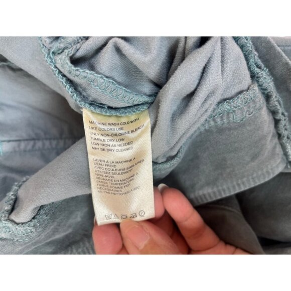 FREE PEOPLE Jeans Pants Womens L Blue In My Feelings Velvet Bootcut Zipper Boho - Picture 12 of 13